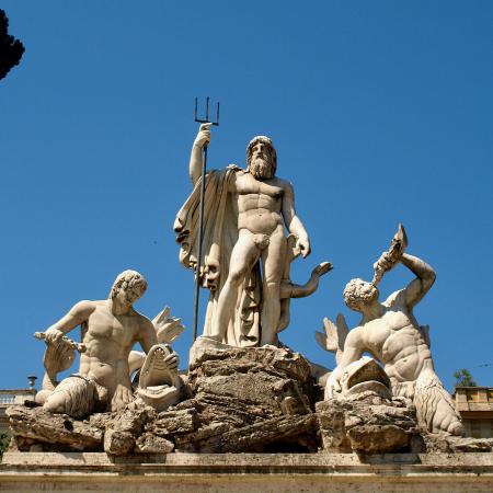 Roma. Piazza del Popolo, Fontana del Nettuno